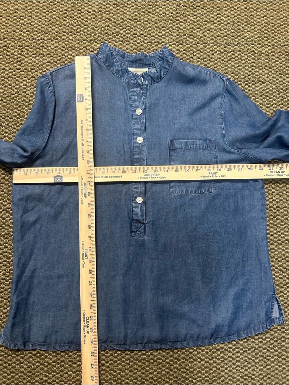 Coldwater Creek Denim-Texture Tencel Top in Dark Blue - Picture 3 of 6